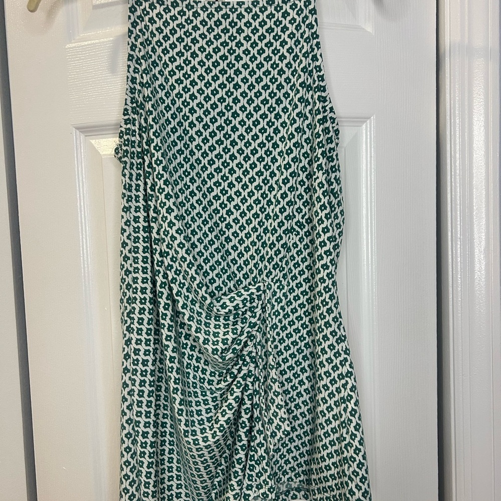 Extra Small Banana Republic Green and White Faux Wrap Tank Top